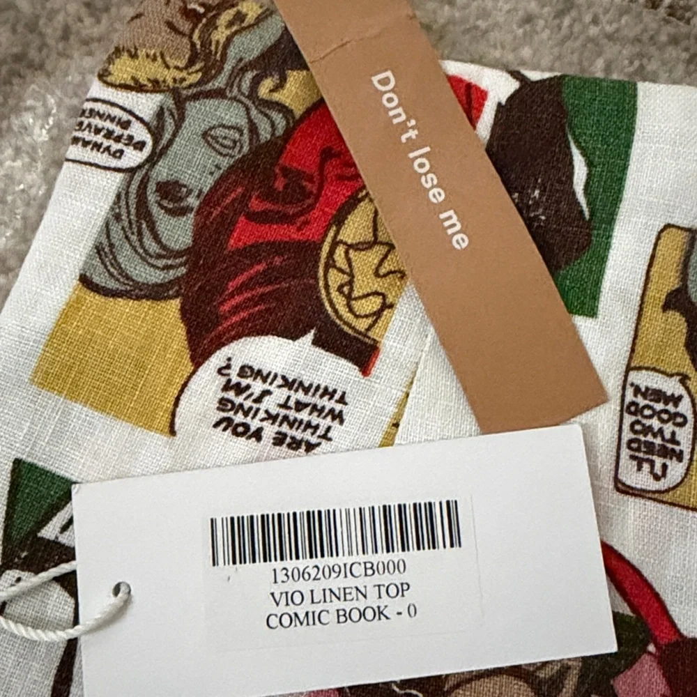 NWT Reformation Vio Linen Top Comic Book - Picture 6 of 8